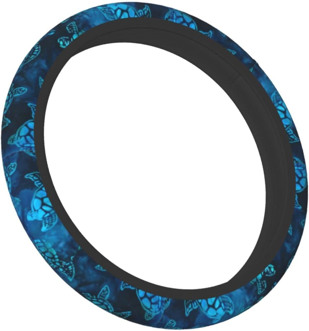 Watercolor Blue Sea Turtle Car Steering Wheel Cover Universal Fit 15 inch, Sweat Absorption Anti-Slip Breathable Neoprene Steering Wheel Protector for Women