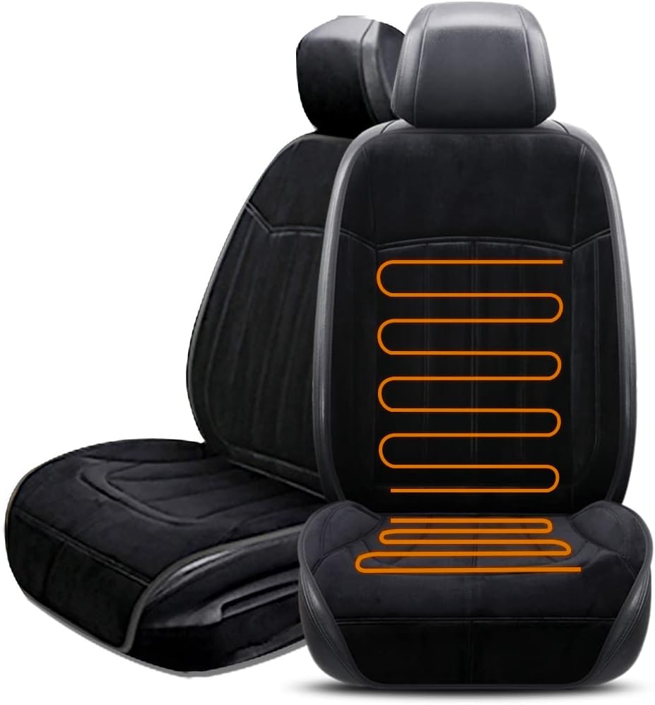 Car Seat Cushion Chair Cushion Auto Seat Cushion for Full Back and Seat, Velour Seat Car Cushion Front Chair Pad, Seat Cushion for Car Seat Driver 1 Pack (NH001-1pcs/Black)