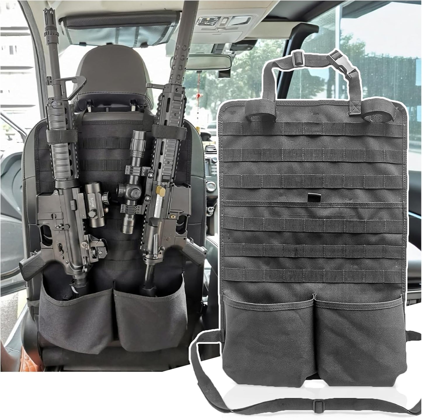 Tactical Car Seat Back Organizer, Vehicle Seat Panel for Hunting Gear Storage, 1 Pack