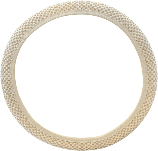 Universal 15" Anti Slip Steering Wheel Cover Elastic Stretch Mesh Cloth Cover Accessory for Car Beige Long-Lasting