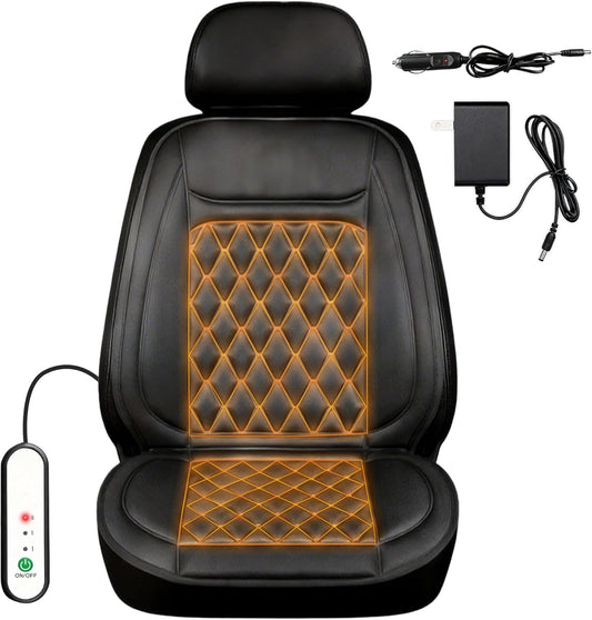 Car Seat Cushion Comfortable Seat Cover for Cars Trucks SUV Van, Full Back and Seat Cushion for Driver or Passenger Black (Black - Single)