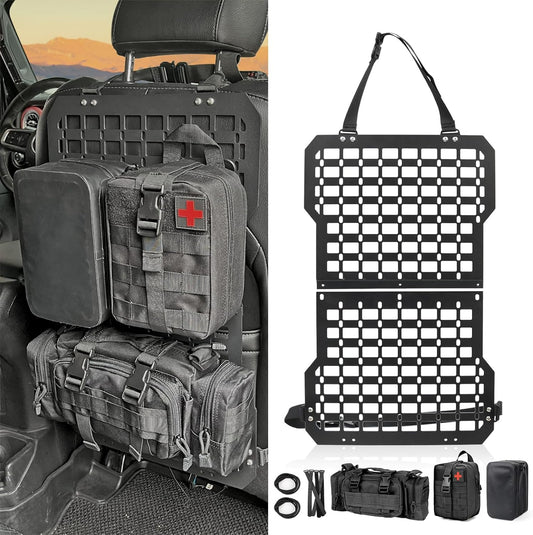 Tactical Truck Organizer with  Panel and 3 Storage Bags - Modular Tailgate Panel Vehicle Seat Cover