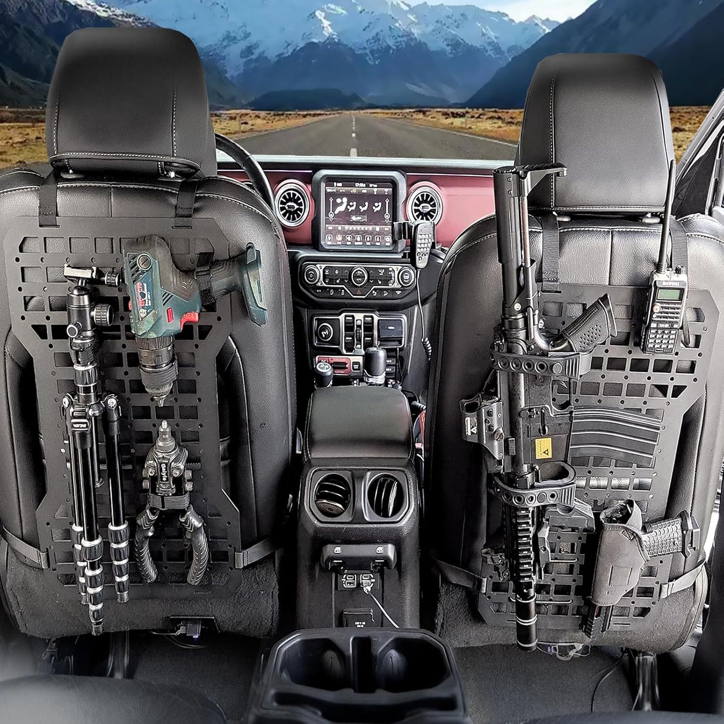 Tactical Rigid  Insert Panels Car Seat Back Organizer for All Vehicles Rifle Gun Rack Tactical Modular Storage Platform, 2pcs