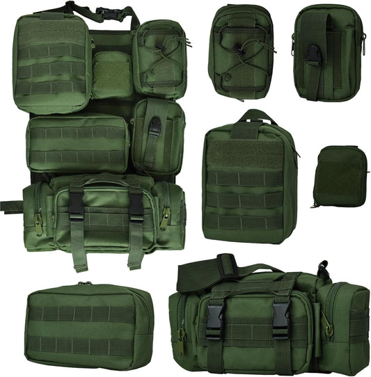 Tactical Car Seat Back Organizer Bag Tactical  Organizers Panel Vehicle Protector Organizers with 6 Detachable Pouches Universal for Car Truck Jeep SUV